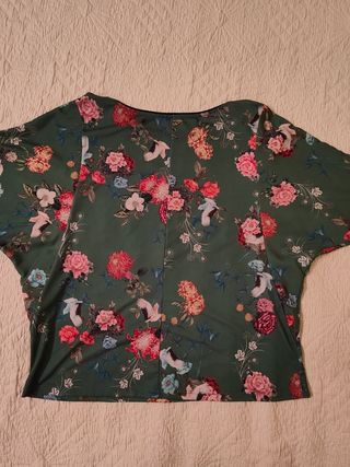Blusa estampada manga murciélago 3/4