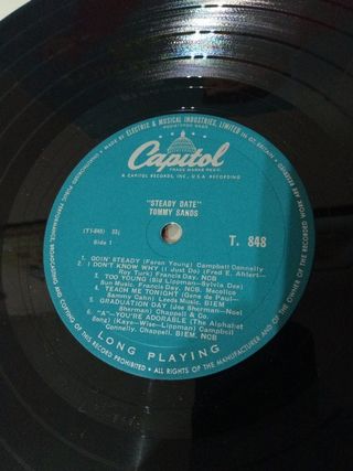 TOMMY SANDS STEADY DATE DISCO VINILO