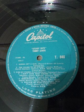 TOMMY SANDS STEADY DATE DISCO VINILO