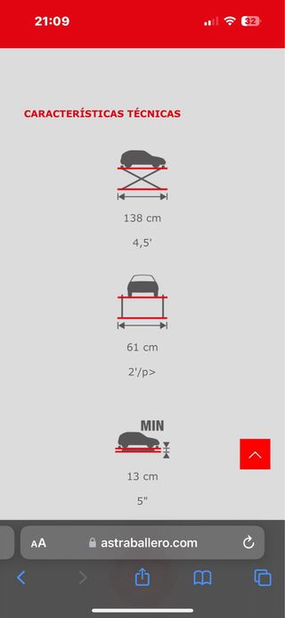 Elevador minilift neumatico