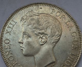 5 PESETAS PLATA ALFONSO XIII 1896 PG V!!