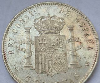 5 PESETAS PLATA ALFONSO XIII 1896 PG V!!