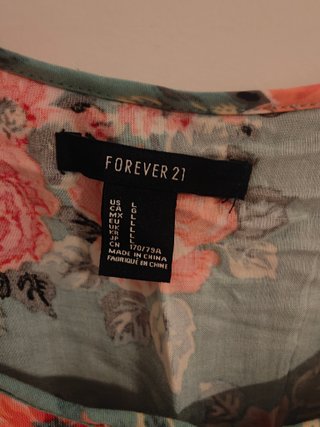 Mono corto verde turquesa y rosa de Forever 21