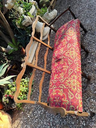 BANCO ANTIGUO DE MADERA ESTILO CASTELLANO