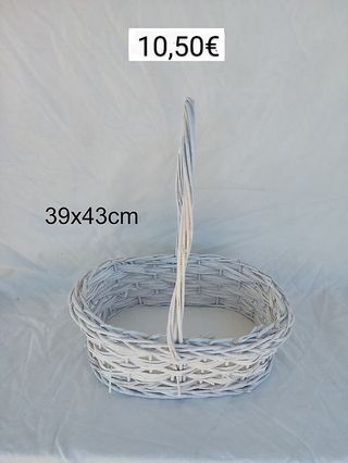 Cesta ovalada mimbre artesanal