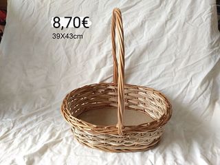 Cesta ovalada mimbre artesanal