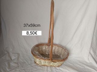 Cesta ovalada mimbre artesanal