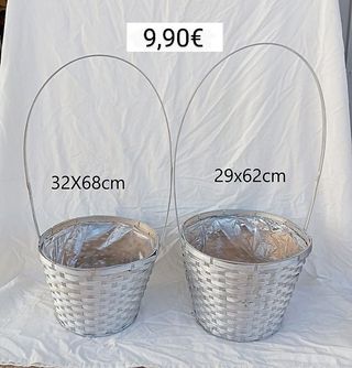 2 cestas mimbre artesanales