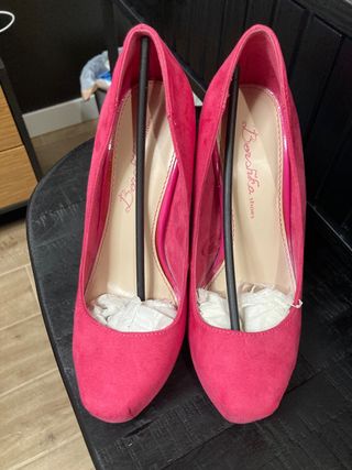 Zapatos rosas tacón alto