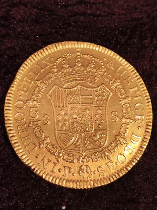 8 escudos Carlos III 1787 Popayán 