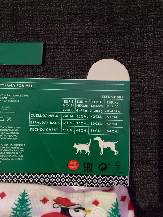 Pijama navidad perro