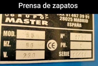 Prensa de zapatos y banco de finisaje