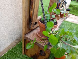 Perchero rústico colgador estanteria