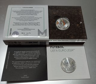 5 euros UEFA Euro 2024 Prata Proof +5 e normal