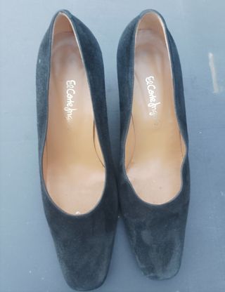 Zapatos salón ante negros 39