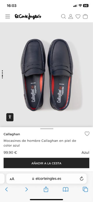 Zapatos mocasines piel hombre Callaghan color azul