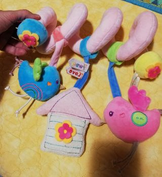 Spirale di peluche e sonaglio NUOVO + REGALO.
