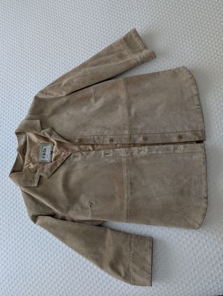 Chaqueta piel auténtica beige talla 42
