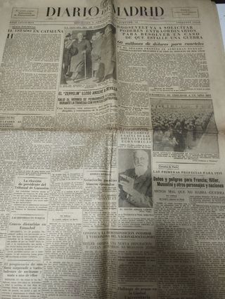 9 PERIÓDICOS DIARIO DE MADRID AÑO 1934