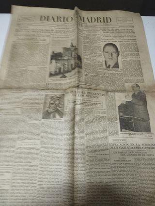 9 PERIÓDICOS DIARIO DE MADRID AÑO 1934