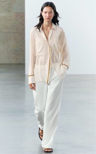 Blusa combinada lentejuelas