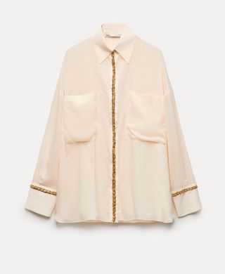 Blusa combinada lentejuelas