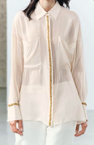 Blusa combinada lentejuelas