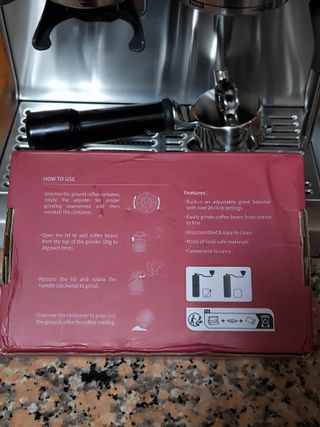 Moinho de café manual em aço inoxidável