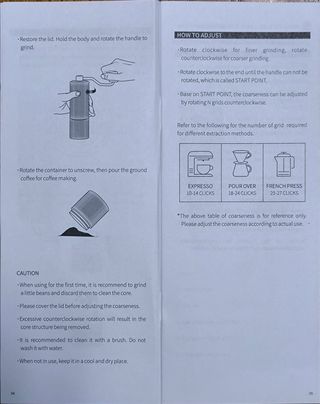 Moinho de café manual em aço inoxidável