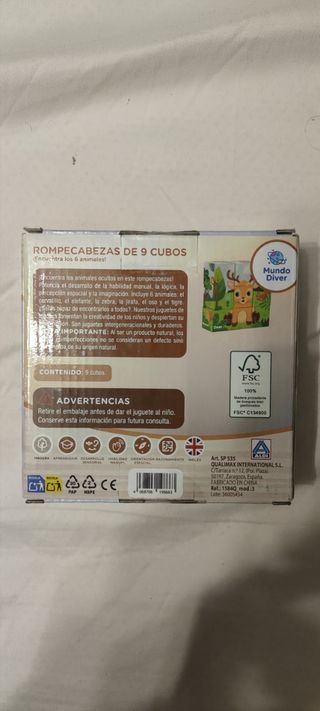 Rompecabezas 9 cubos infantil 12 meses