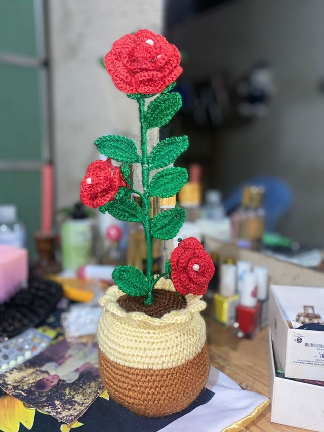 Ramo de flores en crochet