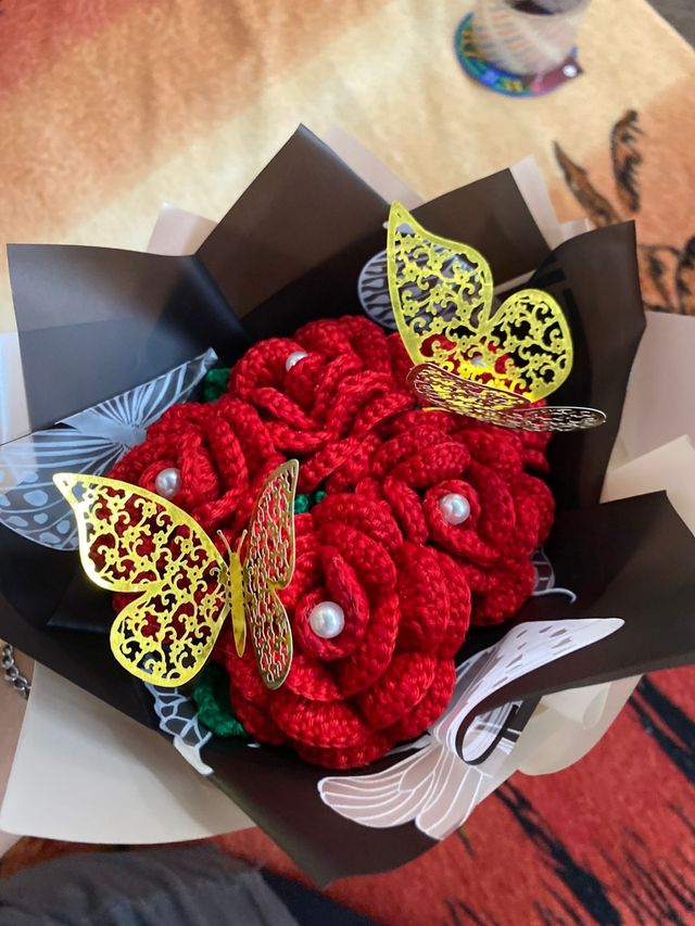 Ramo de flores en crochet