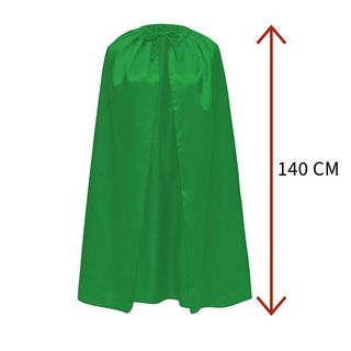 Capa 140CM para Disfraz Hombre Mujer Satin Verde