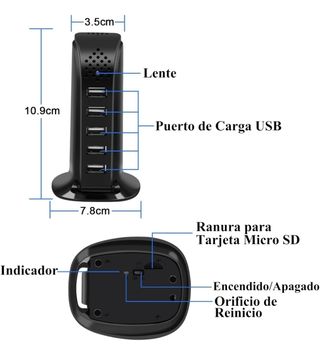 Camara espia cargador usb wifi 2.4 y 5 g
