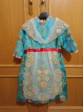 Traje fallera bebé azul