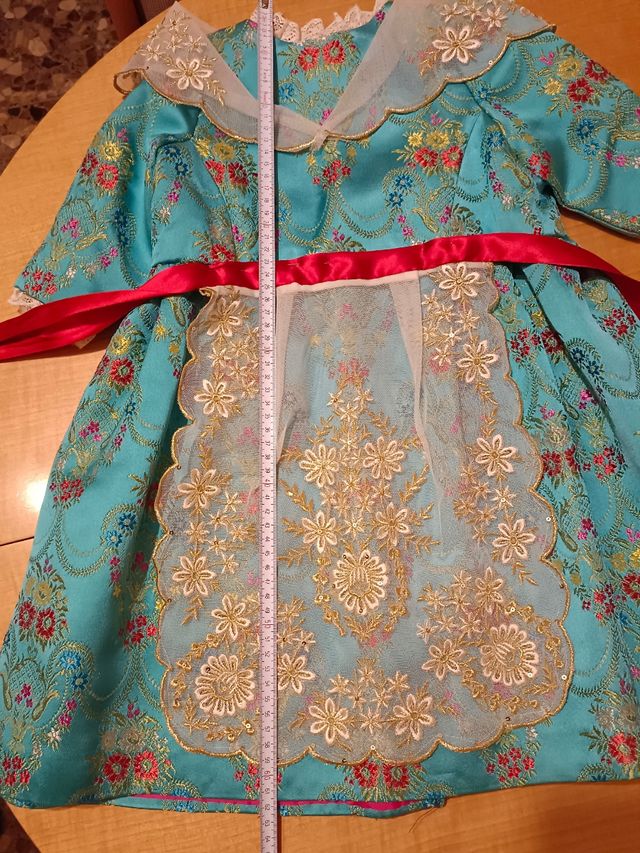 Traje fallera bebé azul