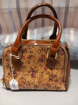 Bolso piel y corcho
