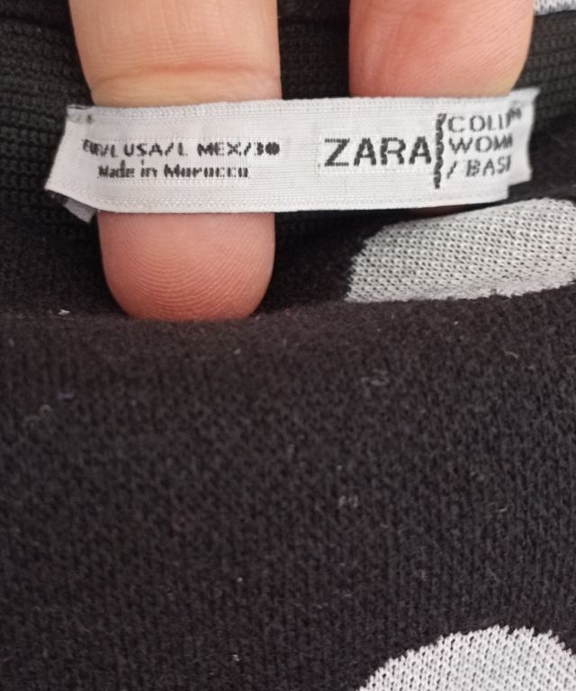 Falda negra de lunares blancos ZARA REBAJADO