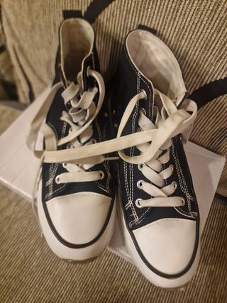 Zapatilla Lona Abotinada Negra Talla 38