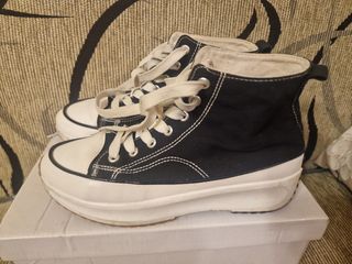 Zapatilla Lona Abotinada Negra Talla 38