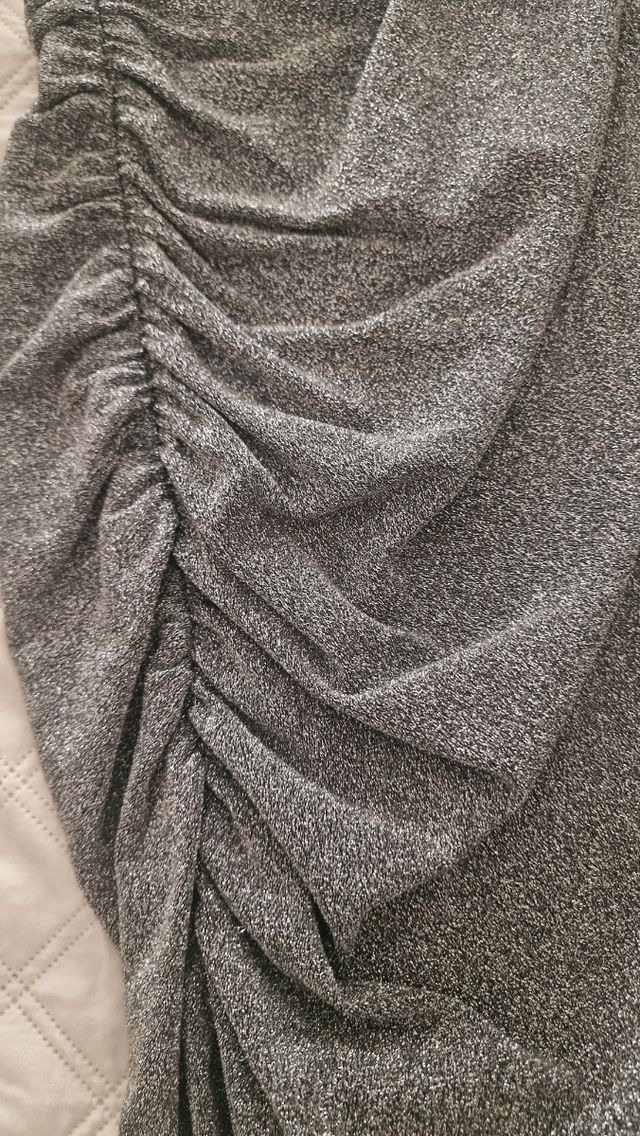 Fiesta destello plata vestido corto