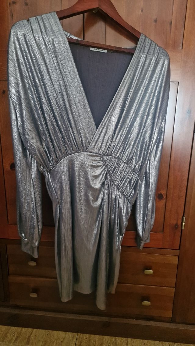 Fiesta plata vestido corto