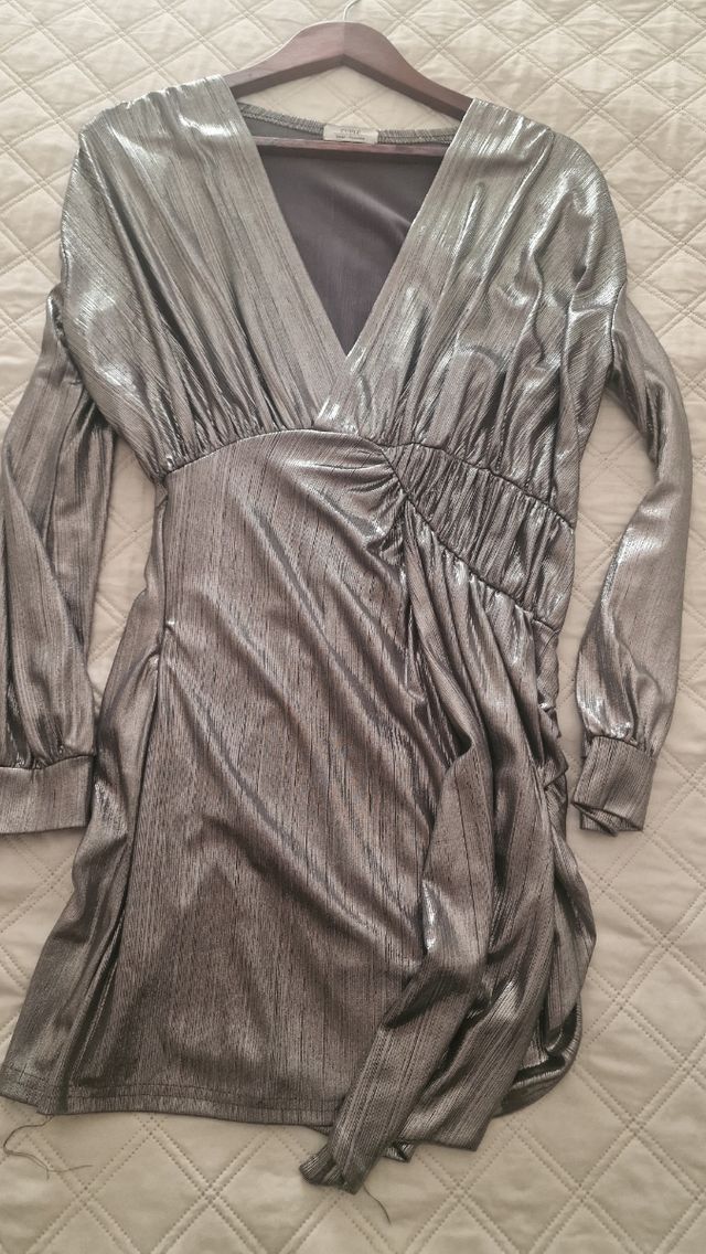 Fiesta plata vestido corto