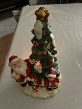 Porta candella con albero di natale