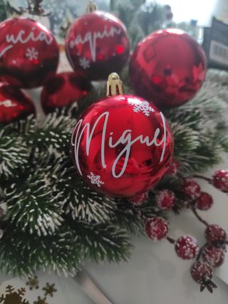 Bolas navidad familia personalizadas.