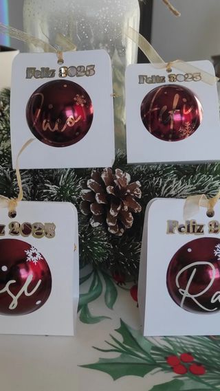 Bolas navidad familia personalizadas.