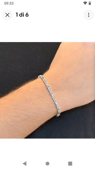 Bracci tennis uomo inox pietre bianche