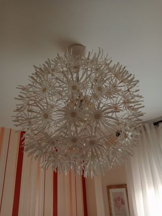 Lampara techo Ikea flores blancas