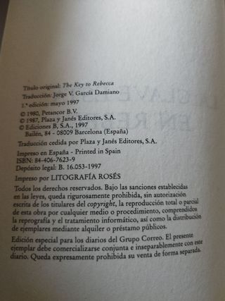 La Clave está en Rebecca. Ken Follet