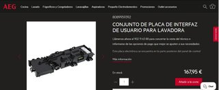 Lavadora AEG Placa control